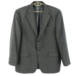 Stafford Gray Two Metal Button Single Vent Blazer Jacket Mens 44R